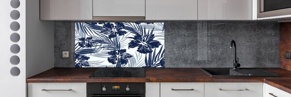 Panou sticla securizata bucatarie flori tropicale