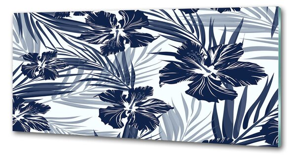 Panou sticla securizata bucatarie flori tropicale