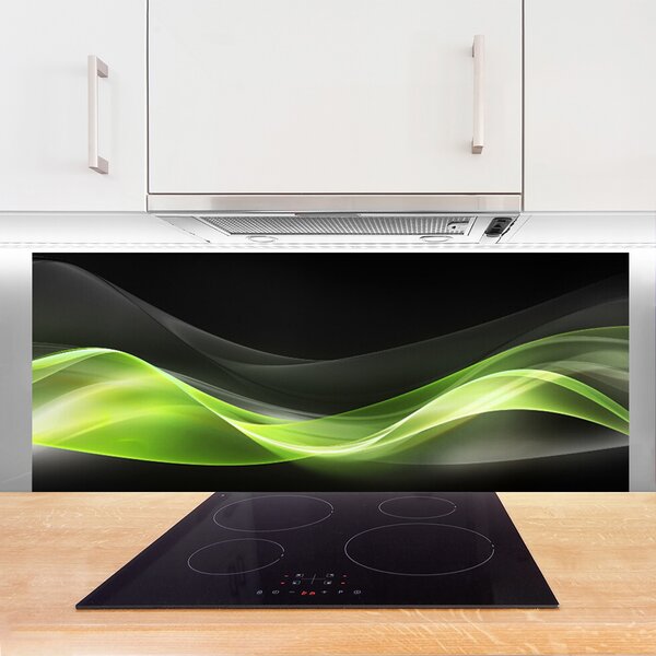 Panou sticla bucatarie Abstract Art Verde Gri Negru