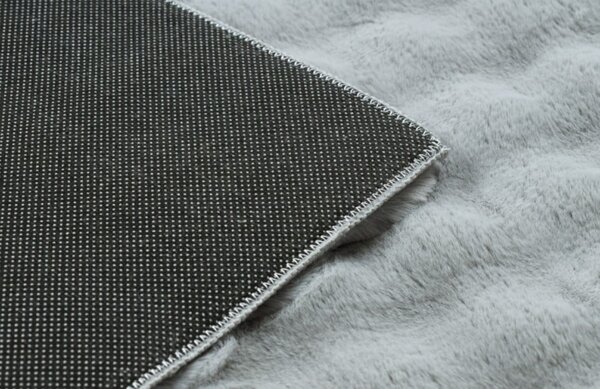 Model Blana Iepure Lop 076, Covor Sufragerie Dormitor, Efect 3D, Gri 60 x 110