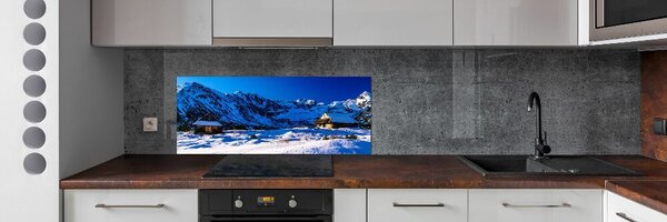 Sticlă pentru bucătărie Case în munții Tatra