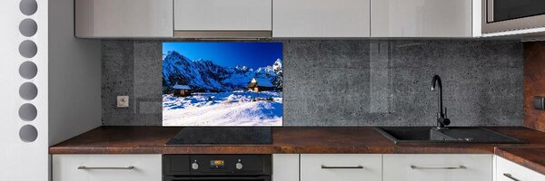 Sticlă pentru bucătărie Case în munții Tatra