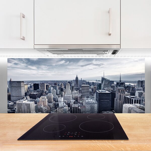 Panou sticla bucatarie Oraș Case Gray