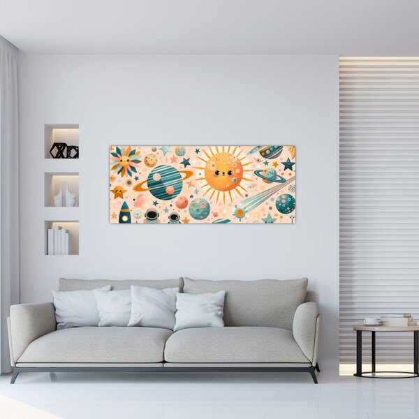 Tablou - Fragmente din spațiu (120x50 cm)