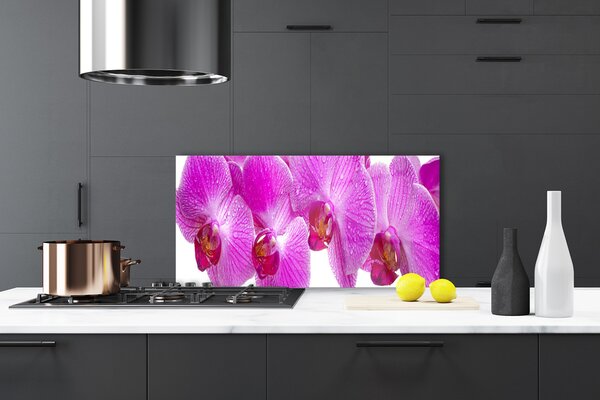 Panou sticla bucatarie Flori roz Floral