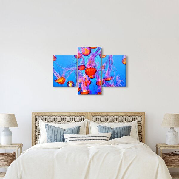 Tablou cu meduse în mare (90x60 cm)