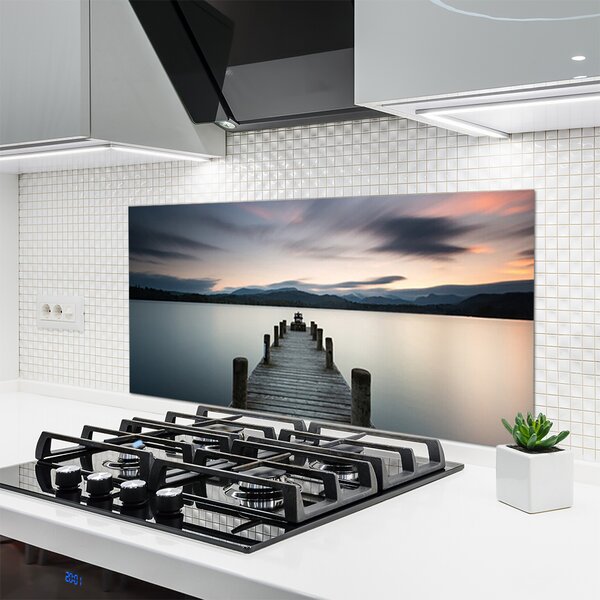 Panou sticla bucatarie Podul Sea Arhitectura Gray