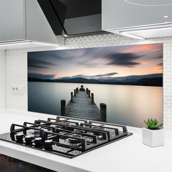 Panou sticla bucatarie Podul Sea Arhitectura Gray