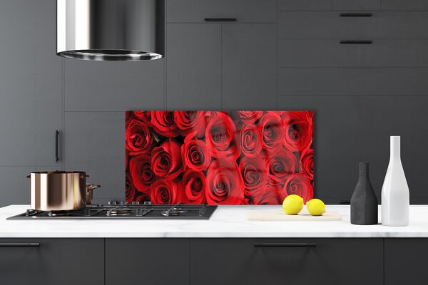 Panou sticla bucatarie Trandafiri Floral Red