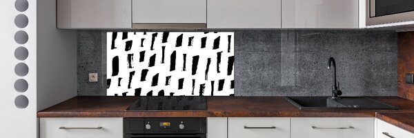 Panou sticlă bucătărie pata alb-negru