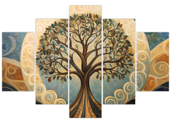 Tablou – Arborele vieții și spirale (150x105 cm)