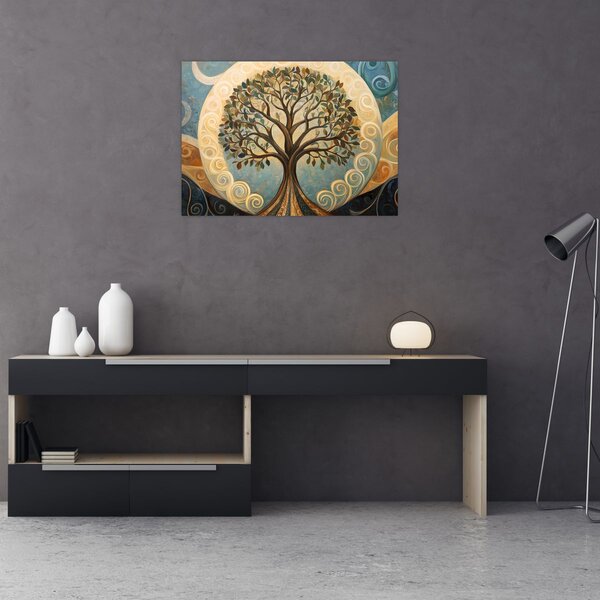 Tablou – Arborele vieții și spirale (70x50 cm)