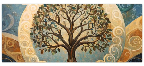 Tablou – Arborele vieții și spirale (120x50 cm)