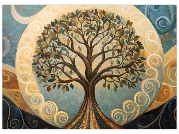 Tablou – Arborele vieții și spirale (70x50 cm)
