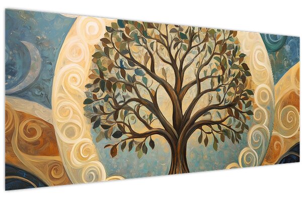 Tablou – Arborele vieții și spirale (120x50 cm)