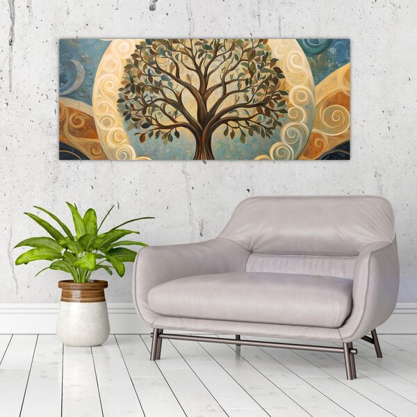 Tablou – Arborele vieții și spirale (120x50 cm)