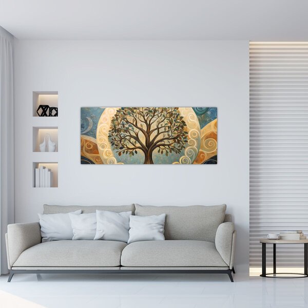 Tablou – Arborele vieții și spirale (120x50 cm)