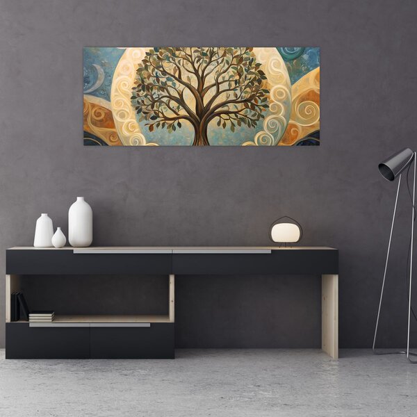 Tablou – Arborele vieții și spirale (120x50 cm)