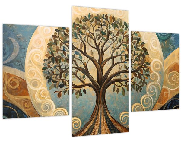 Tablou – Arborele vieții și spirale (90x60 cm)