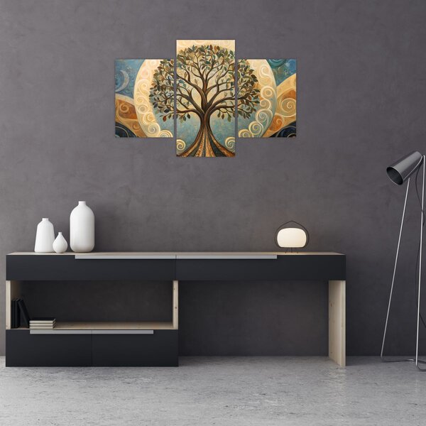 Tablou – Arborele vieții și spirale (90x60 cm)