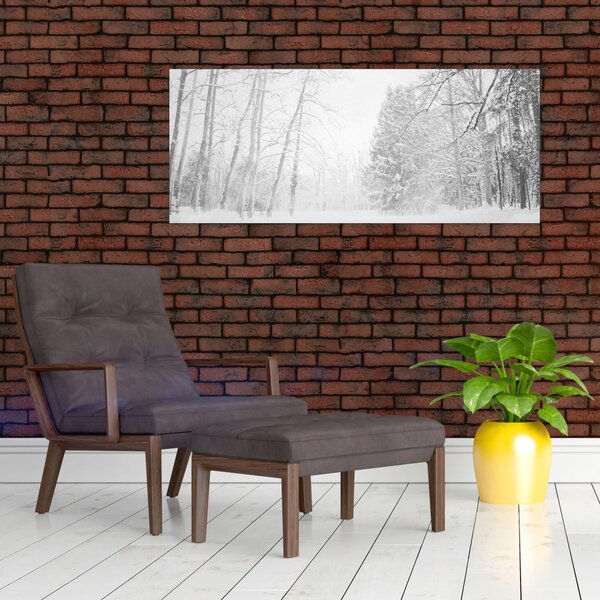 Tablou - Pier de lemn în timpul iernii (120x50 cm)