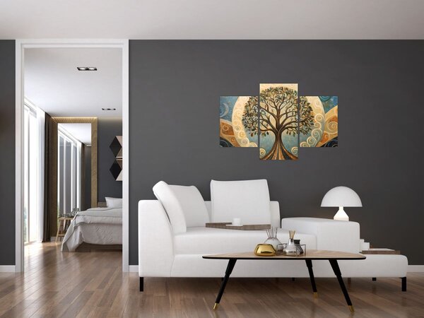 Tablou – Arborele vieții și spirale (90x60 cm)
