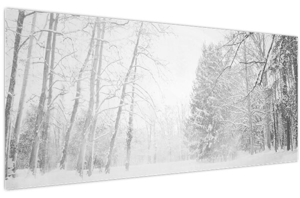 Tablou - Pier de lemn în timpul iernii (120x50 cm)