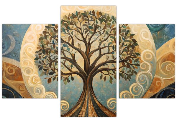 Tablou – Arborele vieții și spirale (90x60 cm)