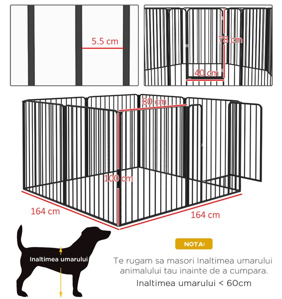 Pawhut tarc Joaca pentru Caini – 6 Panouri Rezistente | Aosom Romania