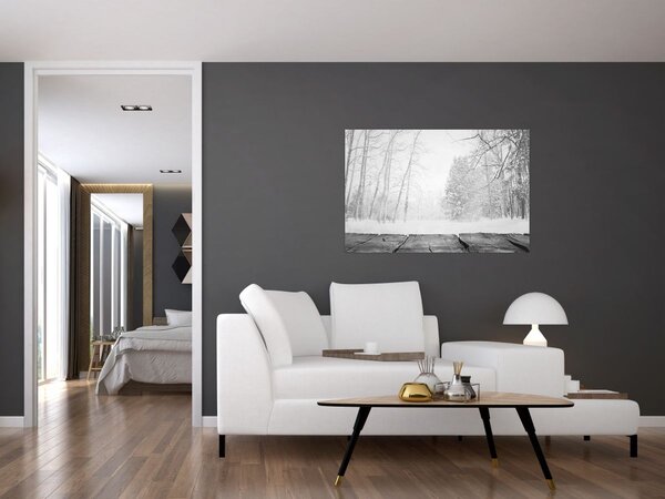 Tablou - Pier de lemn în timpul iernii (90x60 cm)
