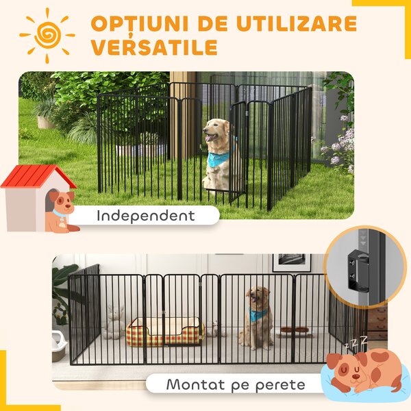 Pawhut tarc Joaca pentru Caini – 6 Panouri Rezistente | Aosom Romania