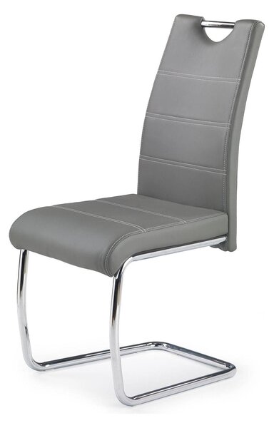 Scaun K211, gri/crom, piele ecologica/metal, 42x60x97 cm