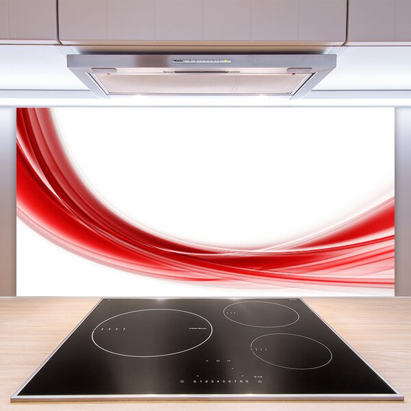 Panou sticla bucatarie Abstract Art Red White