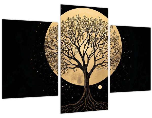 Tablou – Arbore în lună plină aurie I. (90x60 cm)