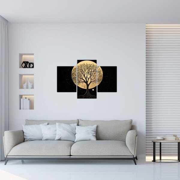Tablou – Arbore în lună plină aurie I. (90x60 cm)