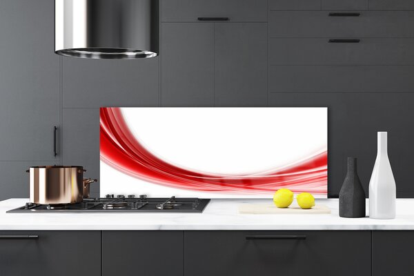 Panou sticla bucatarie Abstract Art Red White
