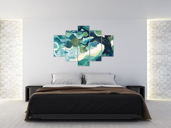 Tablou – Coroană verde a arborelui vieții (150x105 cm)