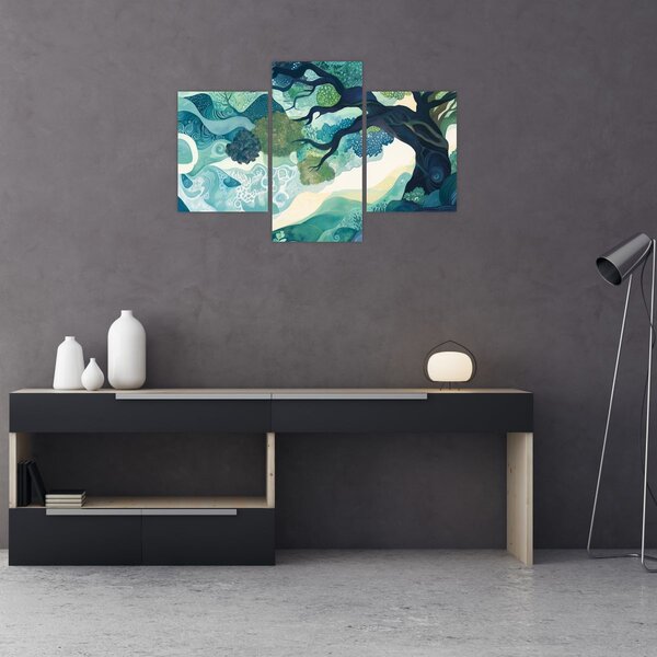 Tablou – Coroană verde a arborelui vieții (90x60 cm)