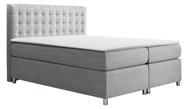 Pat boxspring SignumBoxspring, Dublu, Gri deschis, 140x200, Tapiterie, Somiera patSomiera pat, 14x22x12cm