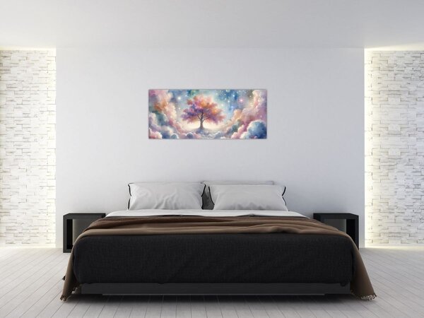 Tablou – Arborele vieții printre nori (120x50 cm)
