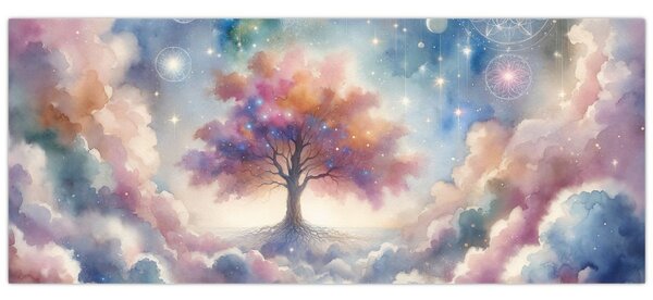 Tablou – Arborele vieții printre nori (120x50 cm)
