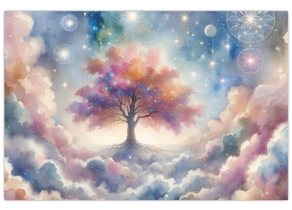 Tablou – Arborele vieții printre nori (90x60 cm)