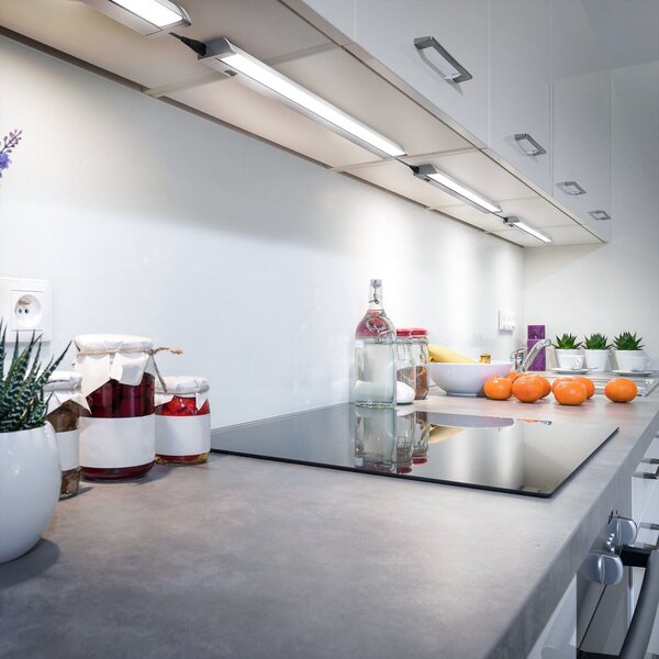 B.K. Licht Lampă LED pentru dulap inferior Hike, culoare titan, L 54,7 cm, 4000 K, Metalic, Bucătărie