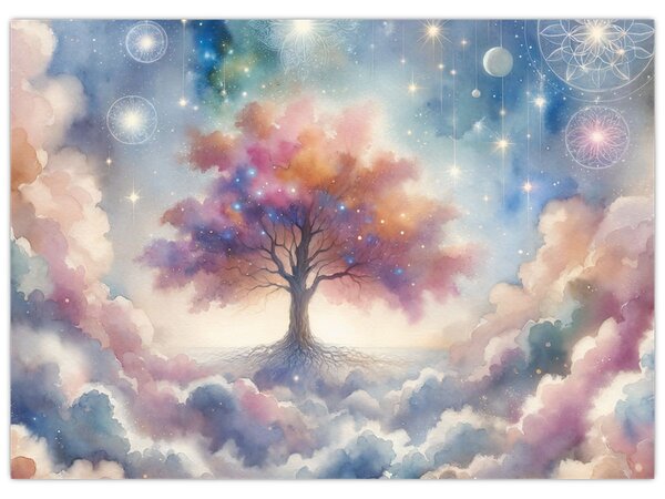 Tablou – Arborele vieții printre nori (70x50 cm)