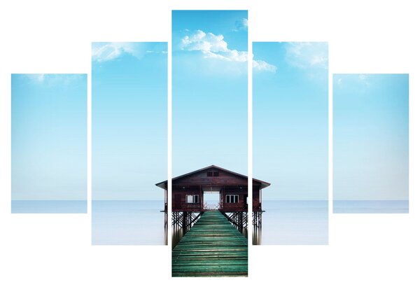Tablou cu casă pe mare (150x105 cm)