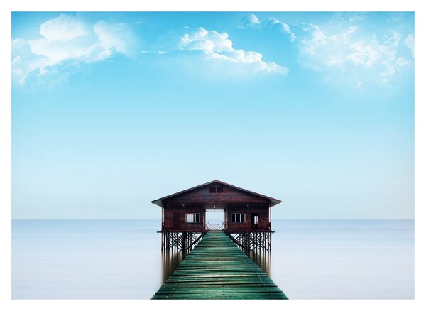 Tablou cu casă pe mare (70x50 cm)