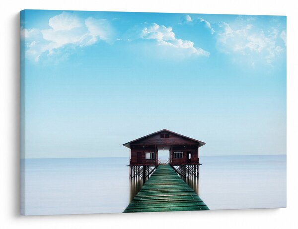 Tablou cu casă pe mare (70x50 cm)