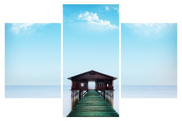 Tablou cu casă pe mare (90x60 cm)
