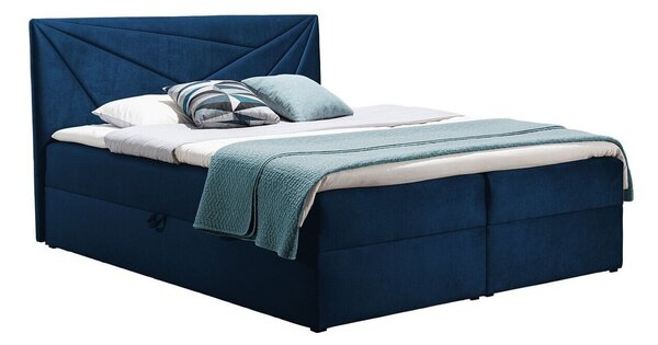 Pat boxspring Pons IIBoxspring, Single, Albastru, 120x200, Tapiterie, Somiera patSomiera pat, 12x21x10cm