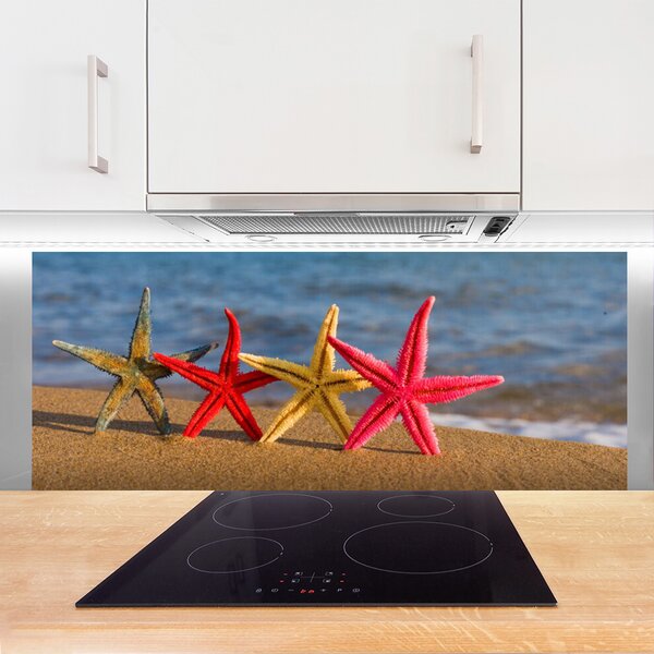 Panou sticla bucatarie Plaja Starfish Art Multi